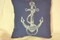 Nautical Pillows Set of 2, Navy blue and white Embroidered pillows, Anchor and Ships Wheel product 3